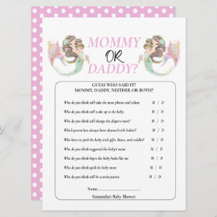 Convites Sereia chá de fraldas Brpwn Sob o mar.