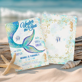 Convites Sereia debaixo do Mar Aniversário