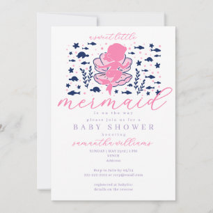 Convites Sereia Debaixo do Mar Chamada da Menina Baby Showe