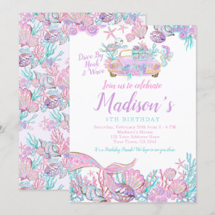 Convites Sereia Dirigindo Por Aniversário