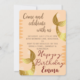 Convites Sereia Dourada, Celebre Conosco, Sob o Mar