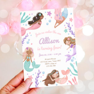 Convites Sereia Espalha Sob O Aniversário Do Mar