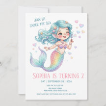 Sereia Pastel Debaixo do Mar Aniversário de Qualqu