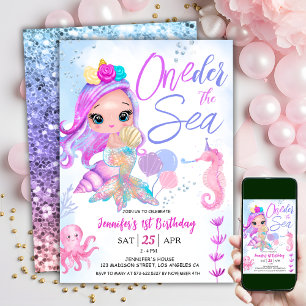 Convites Sereia primeiro aniversario ONEder the Sea Sereid