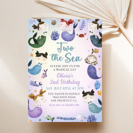 Convites Sereia segundo aniversário Dois Festa Do Mar