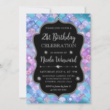 Sereia Silver Iridescente Scalid Frame Aniversário