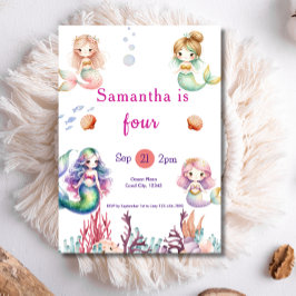 Convites Sereia Sob A Festa de aniversário Do Mar