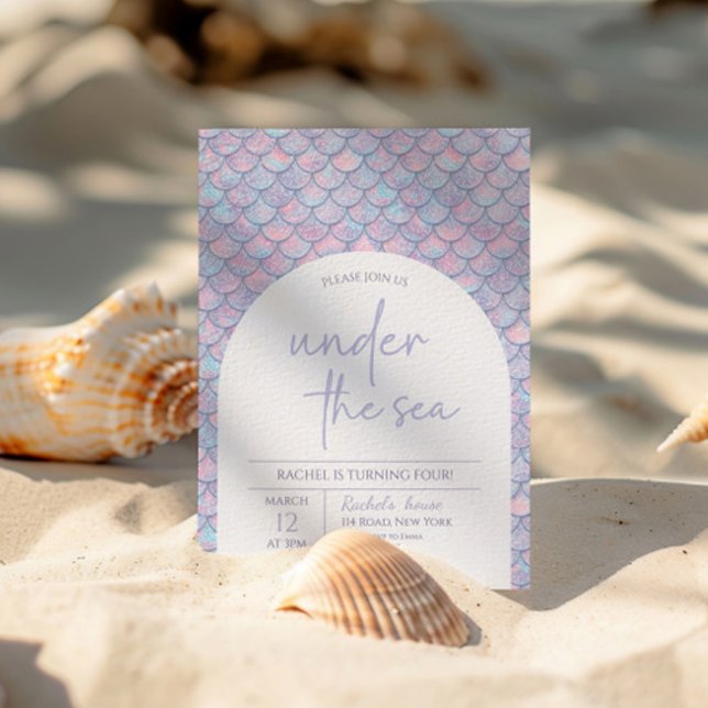 Convites Sereia sob a Festa de aniversário do mar (Criador carregado)