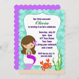 Convites Sereia Sob O Partido Da Piscina Do Mar