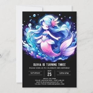 Convites Sereia Whimsical Imprimível Aniversário