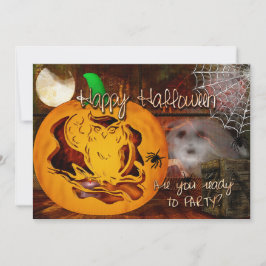 Convites Sereias Assombradas ao Halloween Pumpkin Esculpind