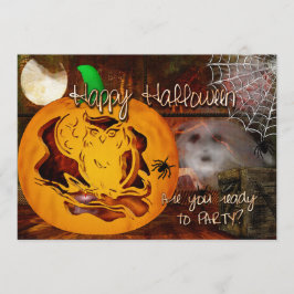 Convites Sereias Assombradas ao Halloween Pumpkin Esculpind