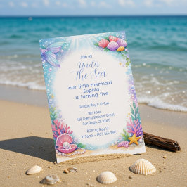 Convites Sereias do Oceano Meninas Sob o Mar Quinto Anivers