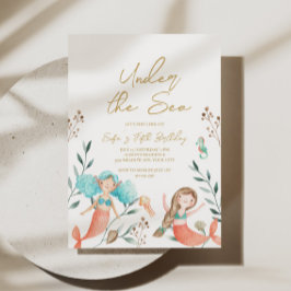 Convites Sereias Fofas Debaixo do Mar