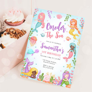 Convites Sereiazinha Debaixo Do Mar Aniversário de 1 Ano