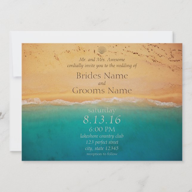 Convites Serene Beach e Blue Ocean Invitation (Frente)