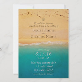 Convites Serene Beach e Blue Ocean Invitation