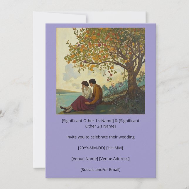 Convites Serene casal planejando seu casamento (Frente)