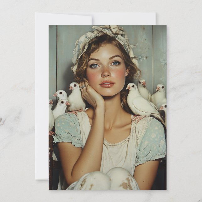 Convites Serene Fazenda Maiden White Doves - Símbolo da Paz (Frente)