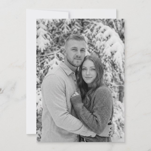 Convites Serene Gray Winter Photo (Frente)