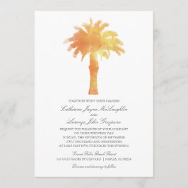 Convites Serene Palm Tree Watercolor | Casamento