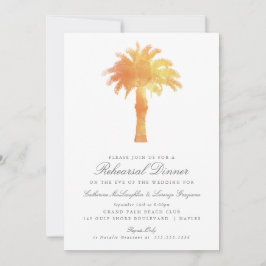 Convites Serene Palm Tree Watercolor | Ensaio De Casamento