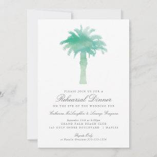 Convites Serene Palm Tree Watercolor Ensaio De Casamento