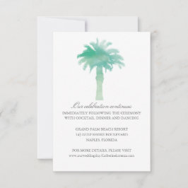 Convites Serene Palm Tree Watercolor | Recepção