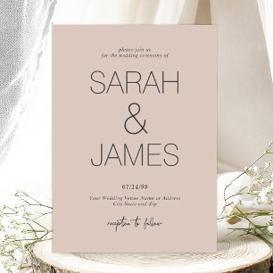 Convites Serenidade Casamento com Tipografia Simples Cor-