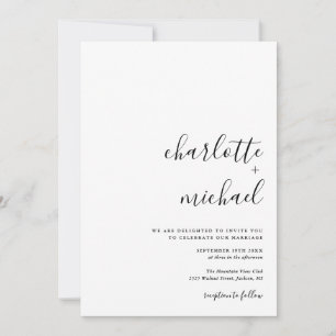 Convites SERENIDADE Roteiro Minimalista Moderno Casamento