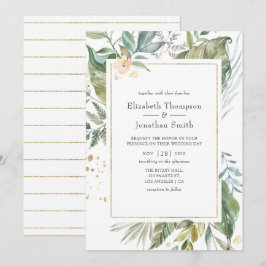 Convites Serenity Watercolor Casamento Geométrico