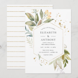 Convites Serenity Watercolor Casamento Geométrico