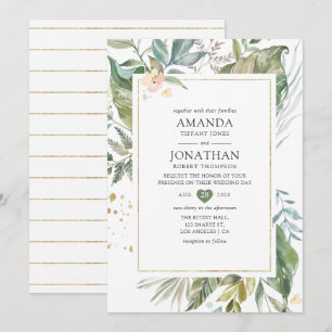 Convites Serenity Watercolor Casamento Geométrico