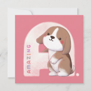 Convites Série Alfabeto: "A" Ilustração Incrível do Beagle