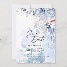 Convites Série Casamento Elegância Azul