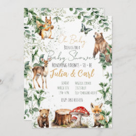 Convites Série de Chá de Bebê Woodland 01