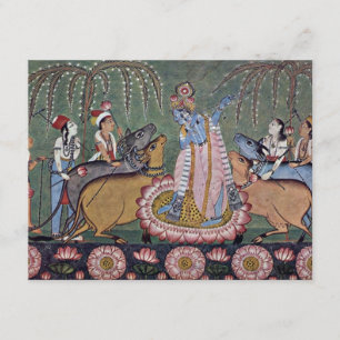 Convites Série de Râgmâlâ da cena: Krishna com sua flau