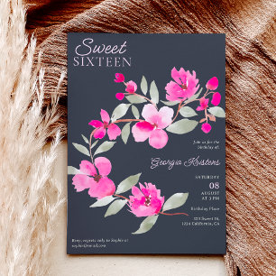 Convites Serrura floral cor-de-rosa moderna