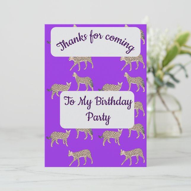 Convites Serval Cats Thank you Card (Em pé/Frente)