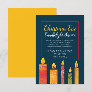 Convites Serviço à luz de velas de Natal, arte de cinco v