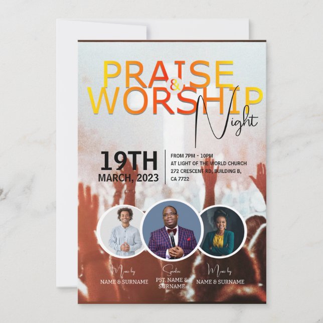 Convites Serviço de Domingo da Igreja - Design de Folheto P (Frente)