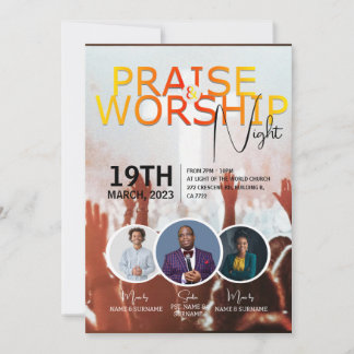 Convites Serviço de Domingo da Igreja - Design de Folheto P