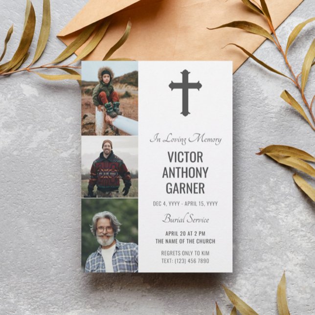 Convites Serviço de Enterramento Branco do Cross 3 Fotograf (Criador carregado)