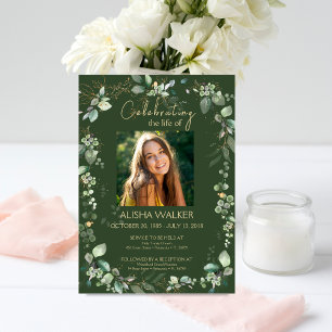 Convites Serviço de Memória de Fotos Verde Florestal