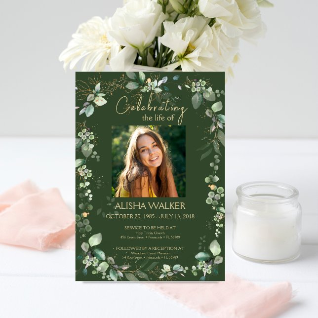 Convites Serviço de Memória de Fotos Verde Florestal (Criador carregado)