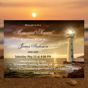 Convites Serviço de Memória Funeral Costeira do Farol