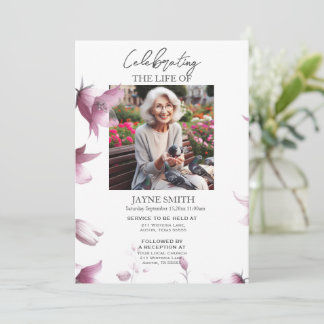 Convites Serviço de memorial botânico moderno e-vite