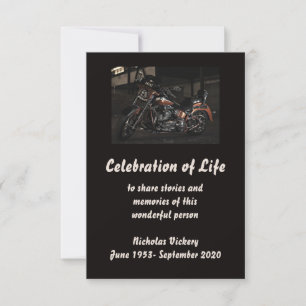 Convites Serviço de Memorial Convidar Pessoa para Biker
