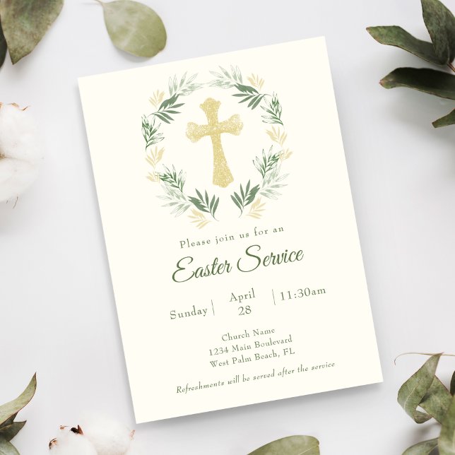 Convites Serviço de Páscoa da Igreja da Cruz Dourada da Ele (Criador carregado)
