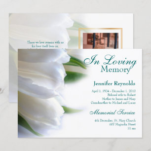 Convites Serviço Funerário Memorial de Foto Elegante Emoldu